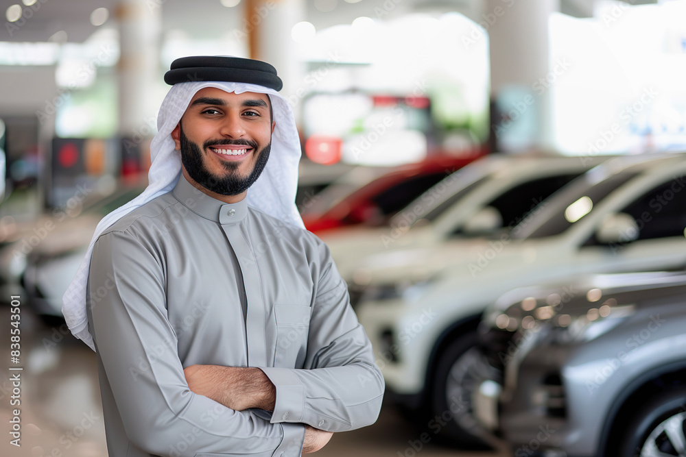 Professional Middle Eastern Car Sales Representative in Showroom