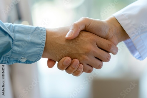 Shaking Hands Partner. Agreement and Authenticity in Close-up Shot of Doctor and Nurse Collaboration