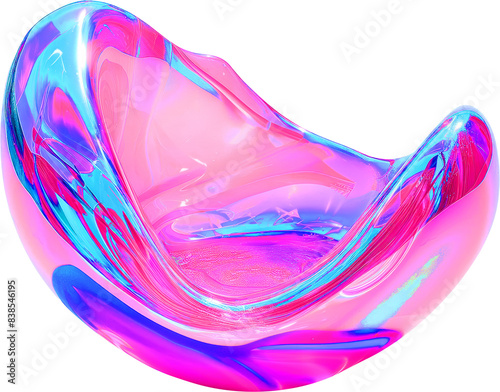 Pink and Purple Metallic Glossy Abstract PNG Object Element