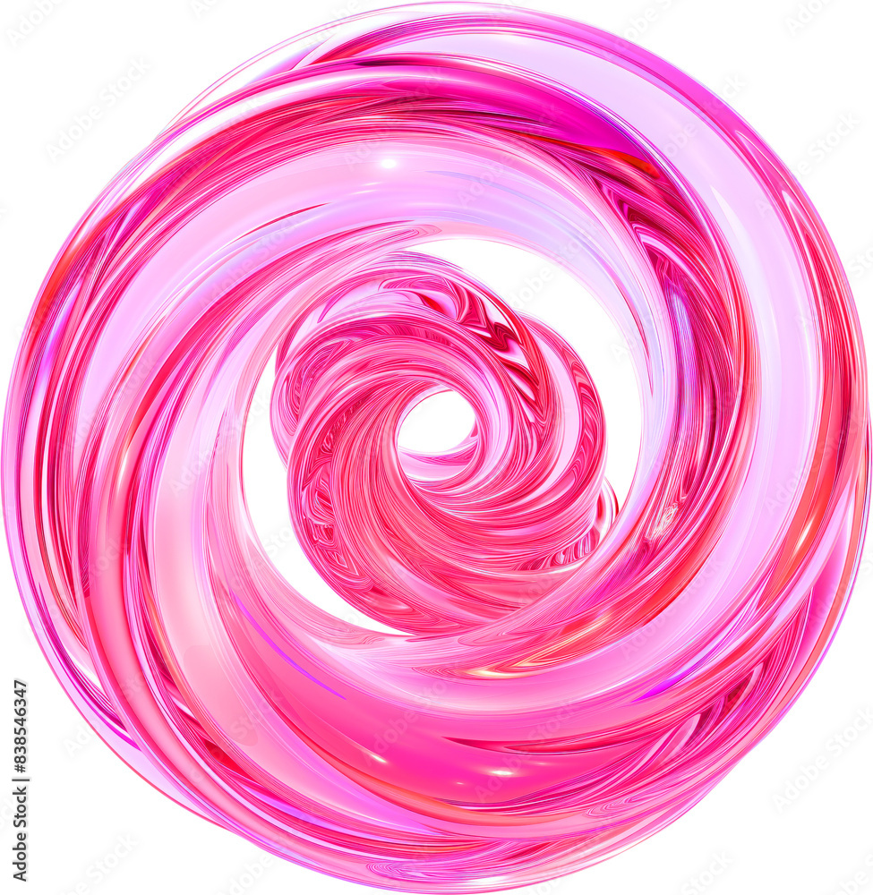 Pink and Purple Metallic Glossy Abstract PNG Object Element