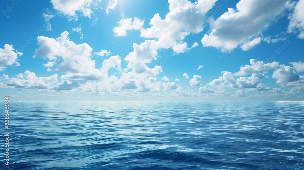 Blue cloudy sky over the sea stock photo Blue cloudy sky over the sea stock photo