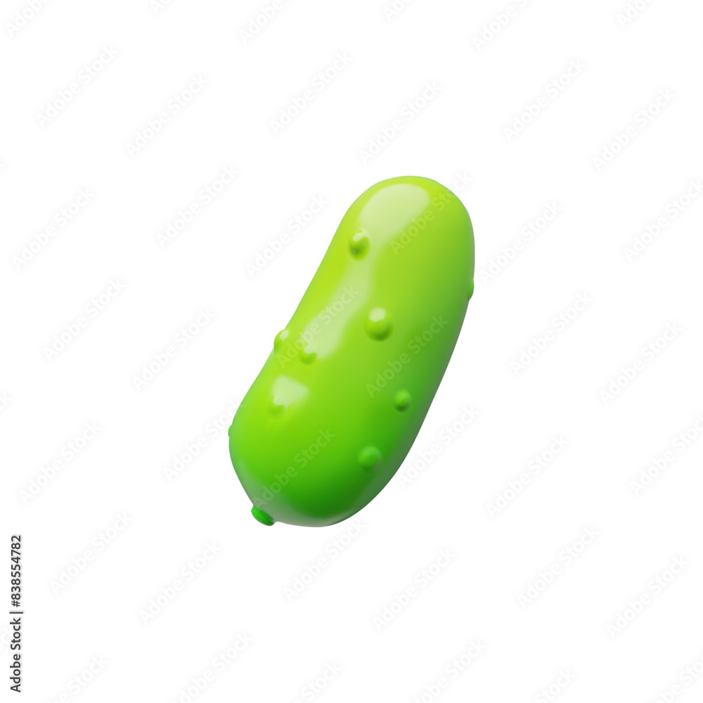 Bright green cucumber modern 3D icon vector illustration Bright green cucumber modern 3D icon vector illustration