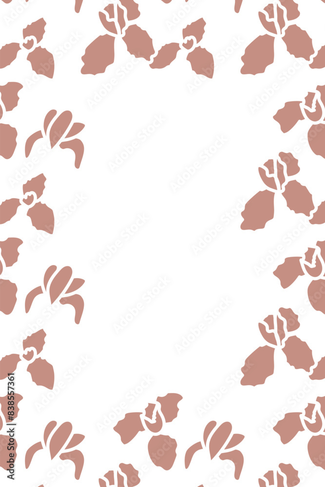 Fototapeta premium Vector. Hand drawn floral pattern. Vertical background, copy space for text. Template for postcard, wedding and party invitation, flyer, cover, brochure, social media post, magazine, poster, banner.