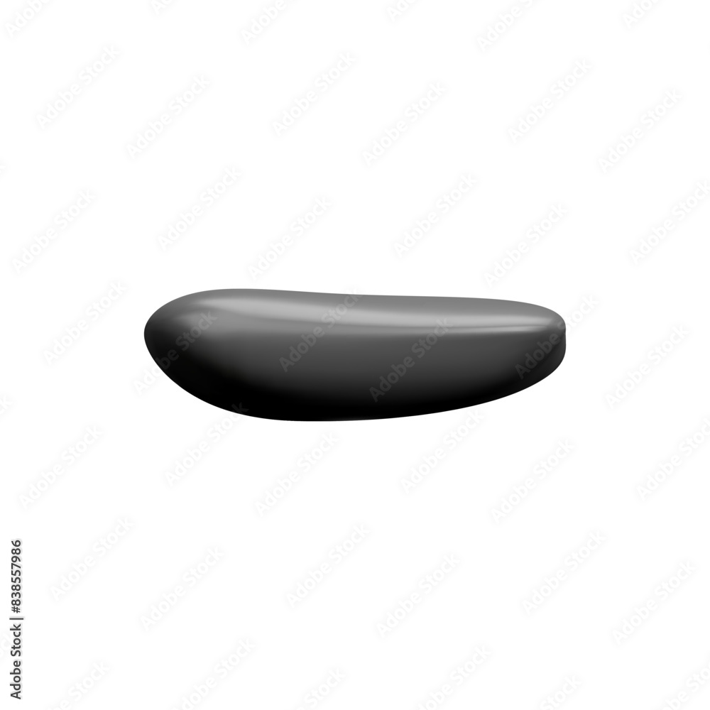Smooth black stone 3D vector illustration Smooth black stone 3D vector illustration