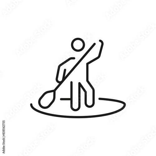 Stand-up paddleboarding icon. Simple stand-up paddleboarding icon for social media, app, and web design. Vector illustration.