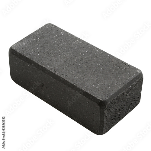 black brick, isolated on white background, transparent background