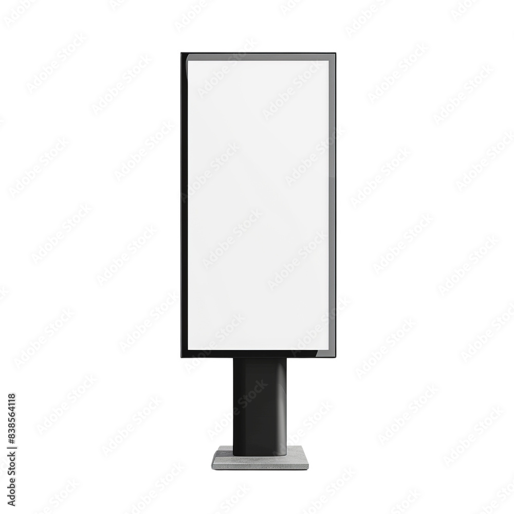Vertical blank digital billboard template with black frame isolated white background, transparent background Vertical blank digital billboard template with black frame isolated white background, transparent background