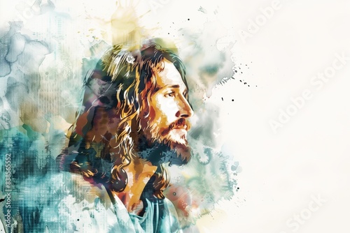Jesus Christ Portrait with Ample Empty Space