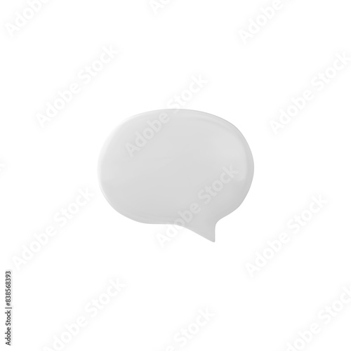 Rounded white speech bubble 3D vector illustration icon