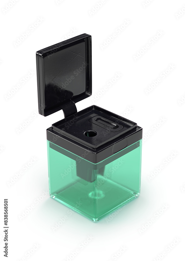 sharpener with green case and insulated black plastic for scene creation sharpener with green case and insulated black plastic for scene creation