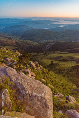 Landscape  of a valley at dusk 