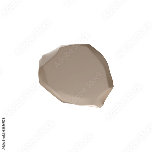Vector 3d icon with a brown boulder with clear edge on a white background.