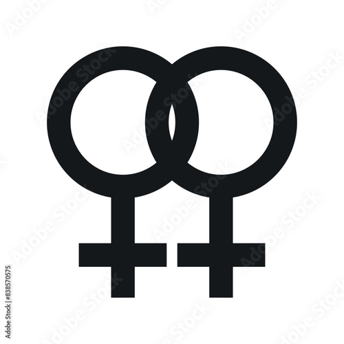 Vector gender female symbols black icon logo design. LGBT flag, LGBT Pride Month, LGBT Pride. Female symbols icon logo design