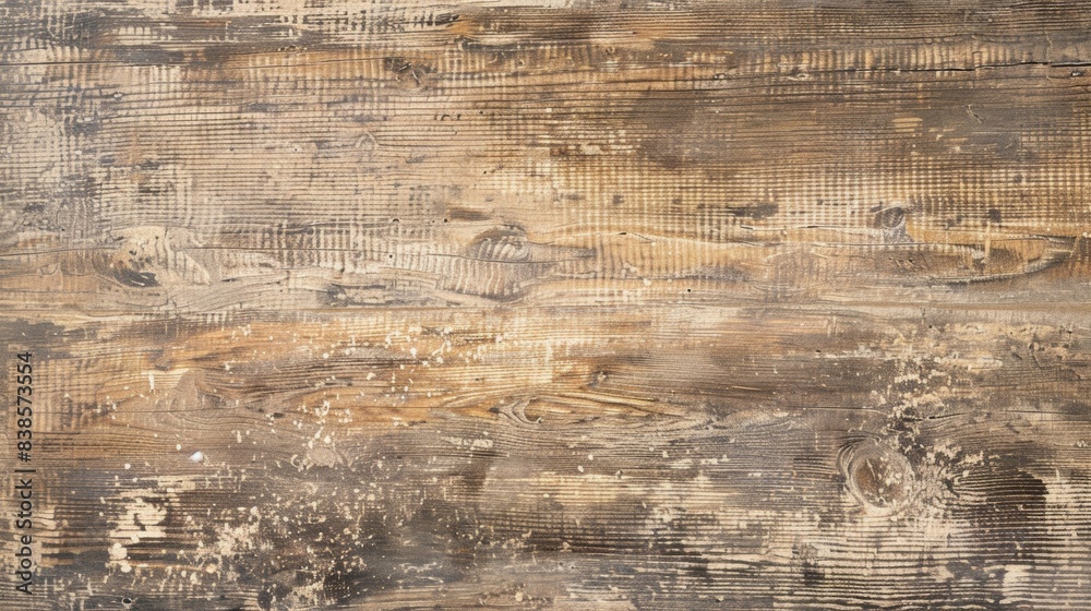 Obraz premium The co texture of worn wood with chipped edges and exposed grain patterns creating a sense of rustic charm