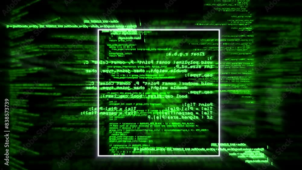 digital codes data stream graphic motion footage