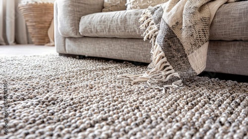 The intertwined fibers of the rug create a soft and springy texture that begs to be touched and walked upon photo