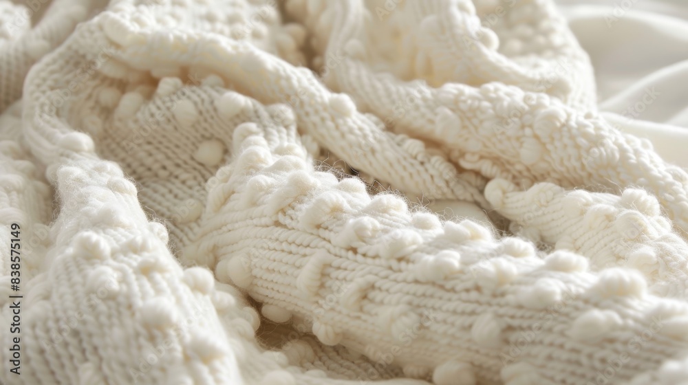 A higher thread count woolen throw with small raised bumps that create a gentle comforting feel against the skin A higher thread count woolen throw with small raised bumps that create a gentle comforting feel against the skin