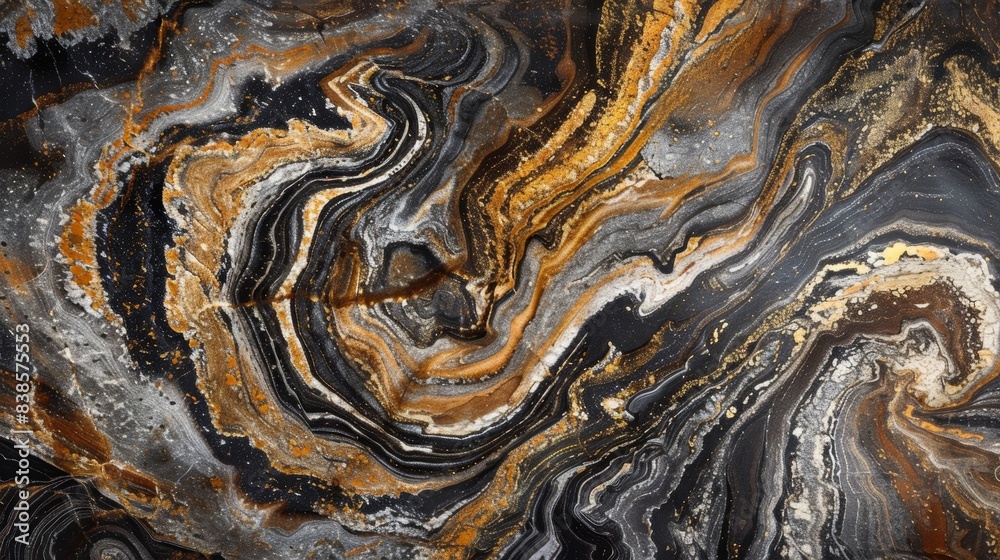 A closeup of a granite backsplash featuring a unique texture of intricate swirls and patterns resembling a piece of abstract art A closeup of a granite backsplash featuring a unique texture of intricate swirls and patterns resembling a piece of abstract art