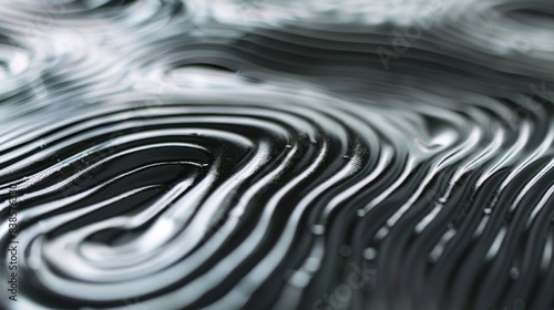 A closeup of a conductive ink pattern with raised ridges that give the illusion of movement and depth