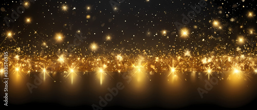 Golden New Year Background: Radiant Golden Sparkles and Lights for a Festive Atmosphere	