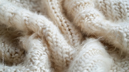 Fuzzy and warm This closeup texture image of an angora wool sweater highlights its fuzzy and warm texture making it a perfect choice for colder climates photo