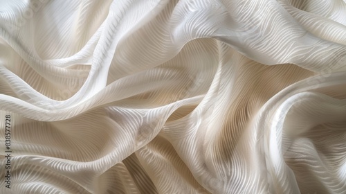 A closeup of a silk chiffon fabric reveals the intricate weave and texture