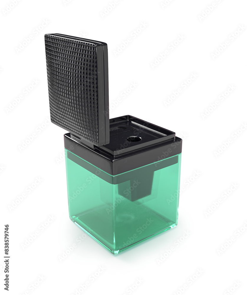 sharpener with green case and insulated black plastic for scene creation sharpener with green case and insulated black plastic for scene creation