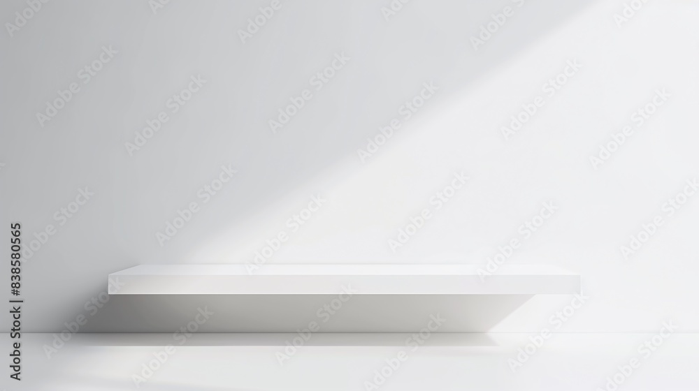 Product presentation background, Minimalist shelves on Background with Shadows