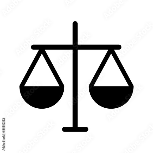 Justice Scale icon in flat style isolated on white background