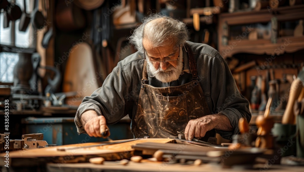 Illuminate the intimate moments of craftsmanship, where time seems to stand still as the woodworker pours heart and soul into every meticulous detail. Illuminate the intimate moments of craftsmanship, where time seems to stand still as the woodworker pours heart and soul into every meticulous detail.
