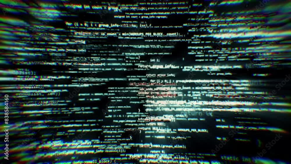 digital codes data stream graphic motion footage