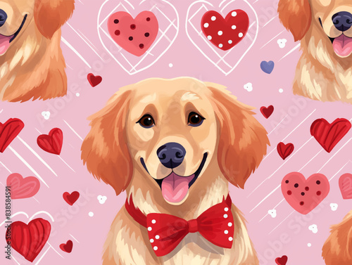 Set of watercolor cute pet animals couple for sticker valentin's day vector illustration