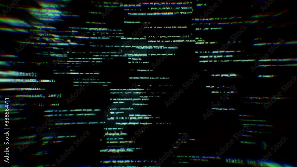 digital codes data stream graphic motion footage
