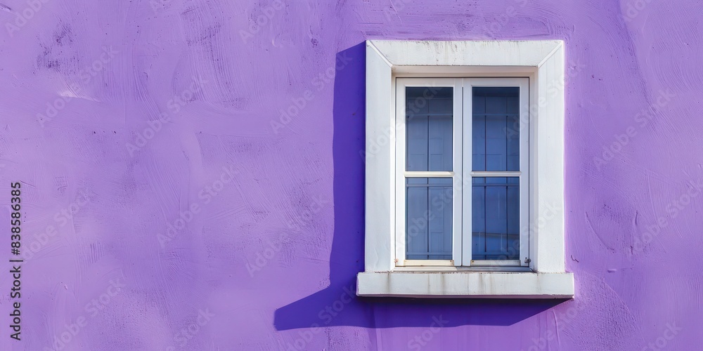 Empty Purple Lavender Painted Wall with White Window, llustration for cover, card, postcard, interior design, banner, poster, brochure or presentation - AI Generated Empty Purple Lavender Painted Wall with White Window, llustration for cover, card, postcard, interior design, banner, poster, brochure or presentation - AI Generated
