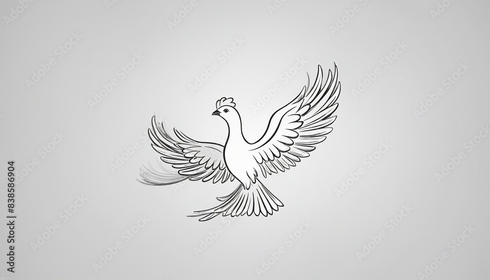 Obraz premium abstract simple phoenix doodle, illustration