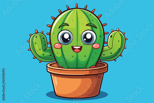 Joyful Cactus Cartoon Image
