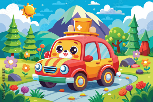 Funny Cars in Full Color: Illustrative Designs
