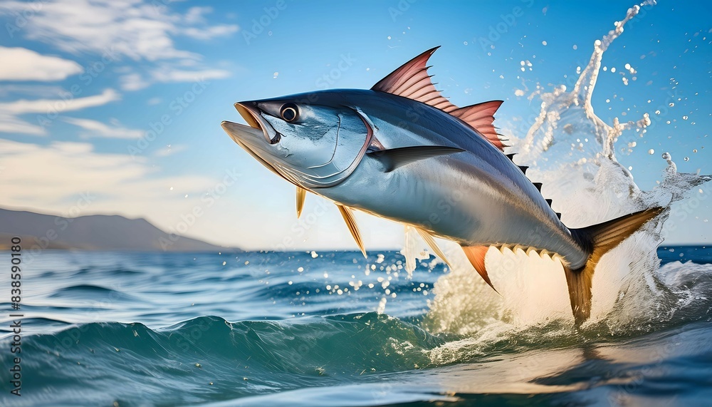 Fototapeta premium Bluefin Tuna Jumping Out of Water