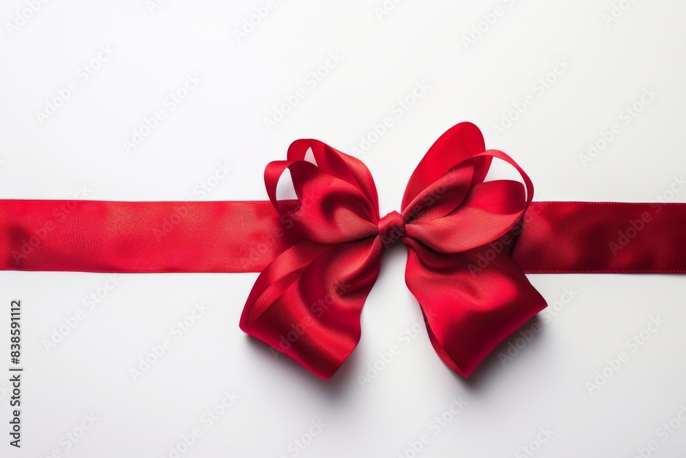 Red bow and ribbon for decorate your wedding invitation card or greeting card Red bow and ribbon for decorate your wedding invitation card or greeting card