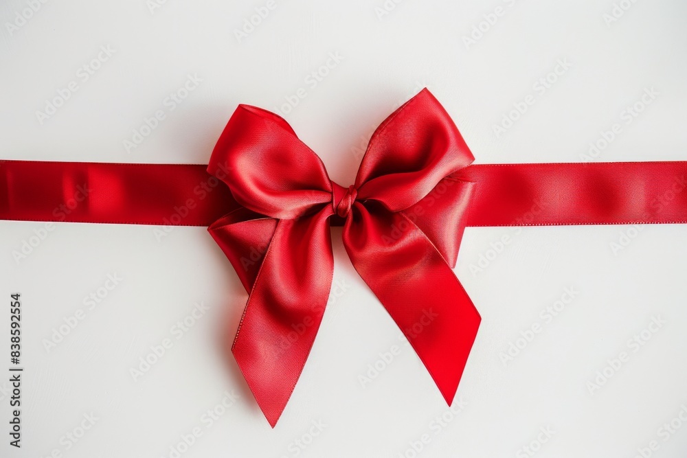 Red bow and ribbon for decorate your wedding invitation card or greeting card Red bow and ribbon for decorate your wedding invitation card or greeting card