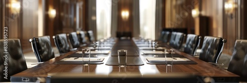 Empty Boardroom, Meeting Room in Office - AI Generated