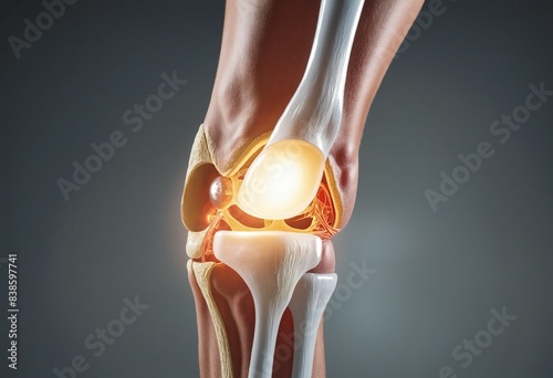 Human knee anatomy graphic photo