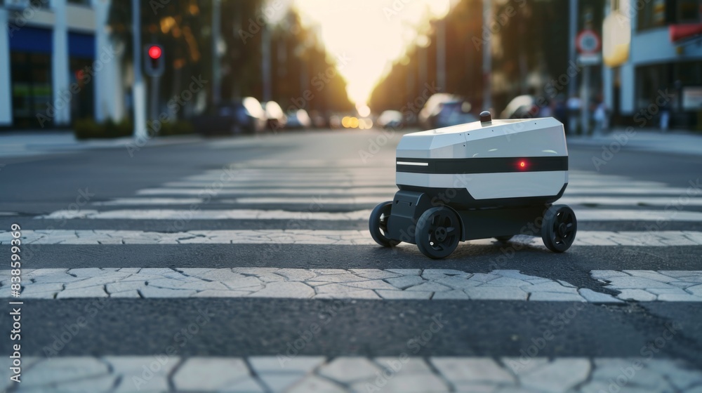 custom made wallpaper toronto digitalDelivery robot delivering packages, intelligent automaton vehicle for the delivery food and products
