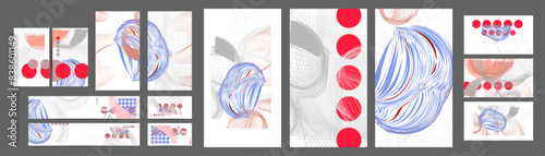 Poster design Japanese style templates set invitations white background to beauty texture from lines abstract background for book cover brochure texture