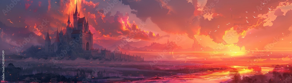 Fototapeta premium castle in the sunset