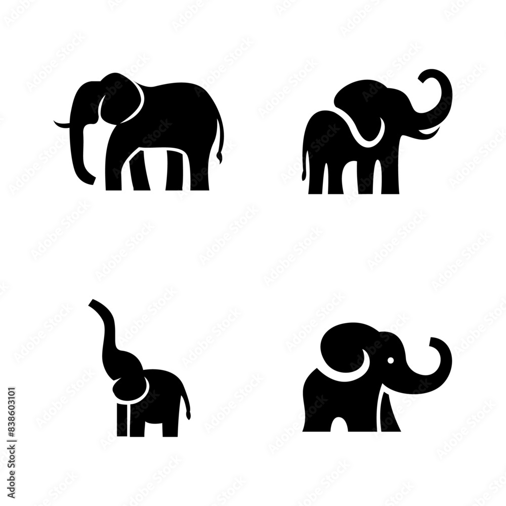 Obraz premium elephant logo vector icon illustration design