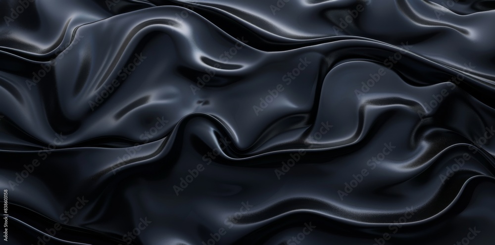 Fototapeta premium Background with dark swirling black waves and smooth flowing texture for a moody and mysterious ambiance