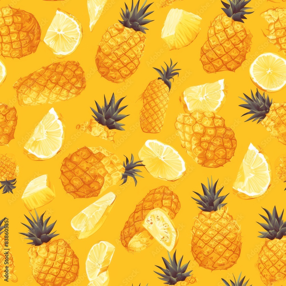 Texture with pineapples Texture with pineapples