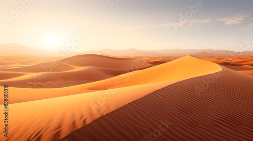 Panoramic view of sand dunes in the Sahara desert, Morocco © Iman