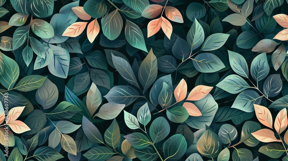 Seamless Botanical Tile Background Design Seamless Botanical Tile Background Design